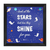 Indigifts Half-N-Half Collection Cat in Space & Quotes Printed Frame